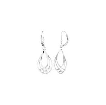 Náušnice Náušnice stříbrné visací rhodiované Kapky zkřížené ze soupravy