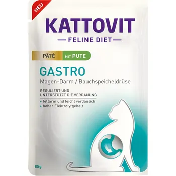 Krmivo pro kočku 30×85g Kattovit Gastro Paté - s krůtou