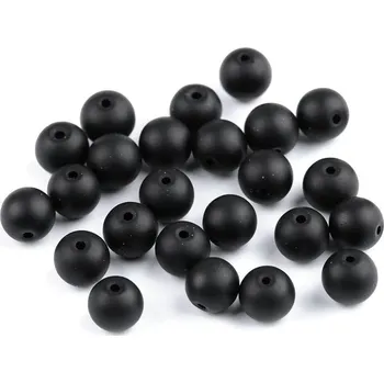 Korálek Skleněné korálky Ø8 mm matné sáček 10 kusů - černá