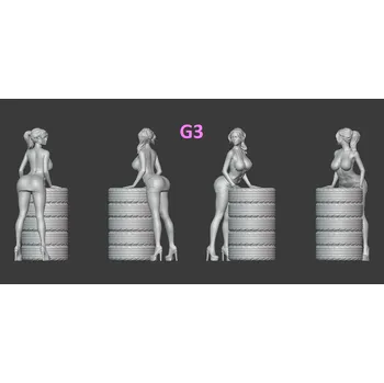 Příslušenství k autodráze Figurka, postavička slečna a gumy G3