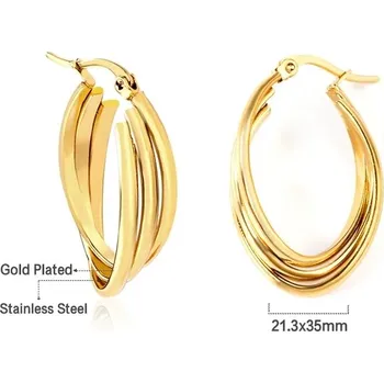 Náušnice Náušnice kruhy ve zlaté barvě - 130G