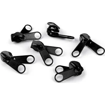 Zip Jezdec ke spirálovým zipům oboustranný No 10, barva 3 černá