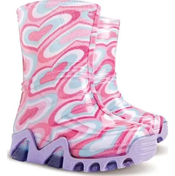 Dívčí holínky Demar Stormic PRINT K (srdce) - Dětské gumáky 28 - 29