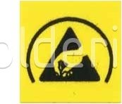 Lepicí štítky - ESD symbol s polokruhem, 12x12mm, 56ks/list - 201102011