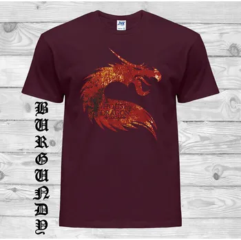 Chlapecké tričko detske-levne-bavlnene-tricko-potisk-drak-Targaryen Barva: Burgundy - vínová, velikost: 152