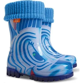 Dívčí holínky Demar Twister Lux PRINT HH (modrá zebra) - Dětské gumáky 22 - 23