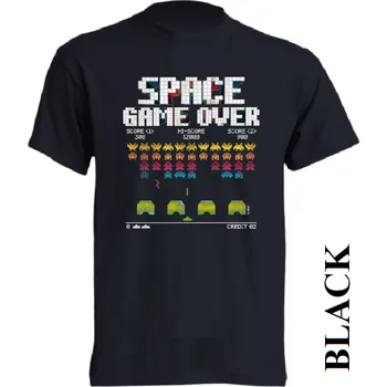 Chlapecké tričko detske-levne-bavlnene-tricko-potisk-hra-space Barva: Black -černá, velikost: 164