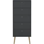 Antracitová vysoká komoda 50x120 cm Bodo – Tvilum ID_1602926