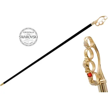 Vycházková hůl luxusní Brass Knuckles Swarovski®