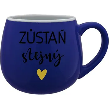 ZŮSTAŇ STEJNÝ - modrý keramický hrníček 300 ml
