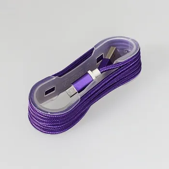 Datový kabel Nylonový USB kabel Micro USB - fialový