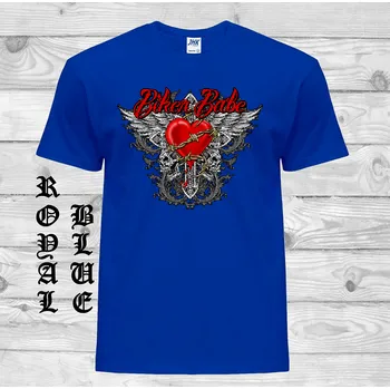 Dívčí tričko detske-levne-bavlnene-chopper-tricko-potisk-biker-srdce Barva: Royal blue - královsky modrá, velikost: 128