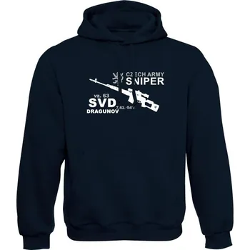 Pánská mikina Mikina s kapucí SVD DRAGUNOV CZECH ARMY SNIPER - námořní modrá
