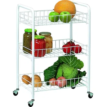 regál Bílý kovový pojízdný regál 41x60 cm – Rayen ID_1599538