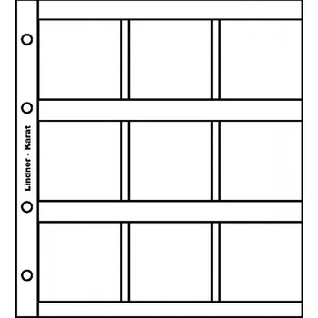 Sběratelství Lindner KARAT 9 polí o rozměru 50 x 50 mm Barva mezilistů: červená