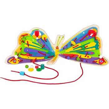 Dřevěná hračka Small Foot Provlékací hra Velmi hladová housenka