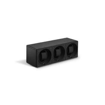 Natahovač hodinek SWISSKUBIK Triple SwissKubiK v černé kůži prošívanou černou nití