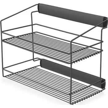 Šatní skříň Interex design Výsuvná dvojitá police do šatní skříně s tlumením / Antracit