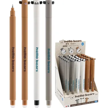 M & G Roller gelový/Gumovací M&G iErase Hello Bears 0,5 mm, modrý