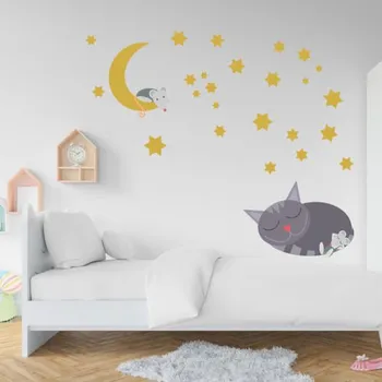 Samolepící dekorace Nálepky na zeď spící kočka | Plotbase s.r.o. 120x50cm