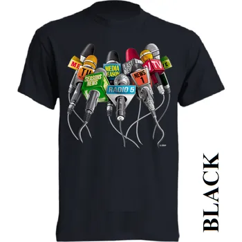 Dívčí tričko detske-levne-bavlnene-tricko-potisk-mikrofony-superstar Barva: Black -černá, velikost: 164