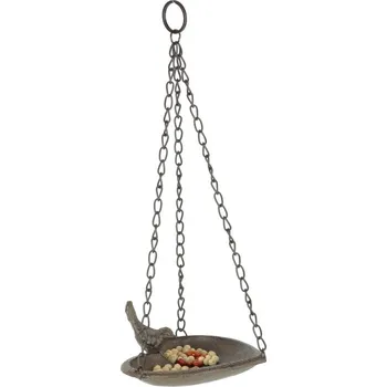 Krmítko pro ptáka Pítko pro ptáčky závěsné srdce hnědé