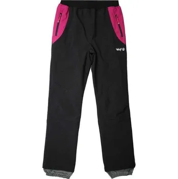 DÍVČÍ SOFTSHELLOVÉ KALHOTY WOLF B2482, velikost 116 - 146 Barva: Černá, Velikost: 122