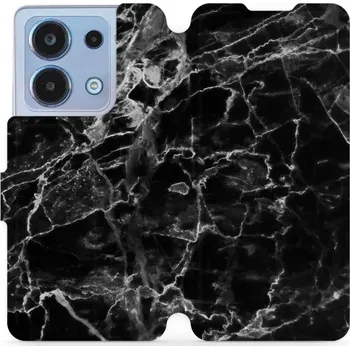 Pouzdro na mobilní telefon Flipové pouzdro Mobiwear - Xiaomi Redmi Note 13 4G - V056P Černý mramor (Knížkové flip pouzdro, obal, kryt na mobil Xiaomi Redmi Note 13 4G - V056P Černý mramor, materiál Umělá kůže + TPU - ochrana 360°, stojánek, silikonová vanička, magnetické zavírání)