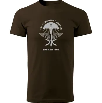 Pánské tričko Tričko 102. průzkumný prapor - hnědá