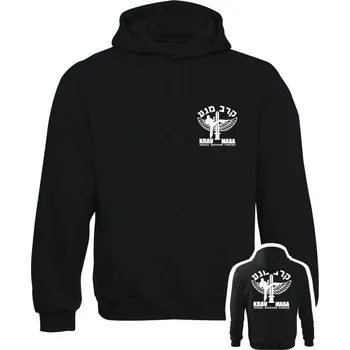 Pánská mikina Mikina s kapucí IDF Krav Maga - BACKSIDE - černá