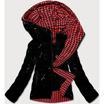 Černá dámská bunda se vzorovanou podšívkou (W707) odstíny černé XL (42)