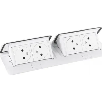 Elektroinstalační materiál Legrand POP-UP dvojitá elektrická zásuvka 4x230V / Bílá matná