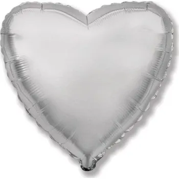 Balónek Balón foliový 45 cm Srdce stříbrné - FLEXMETAL