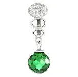 Přívěsek stříbrný Kulička zelená se zirkony