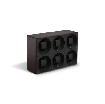 Natahovač hodinek SWISSKUBIK Multiple 6p SwissKubiK v hnědé kůži prošívanou hnědou nití