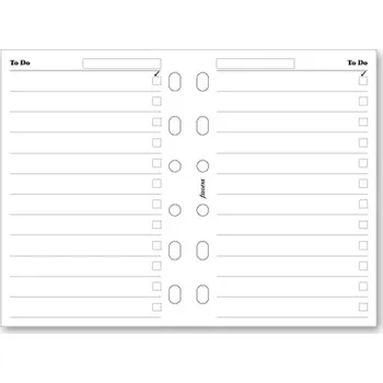 Diář Seznam úkolů, bílé náplň kapesních diářů Filofax