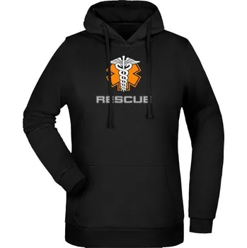 Dámská mikina Dámská mikina s kapucí Rescue - černá