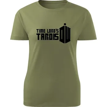 Dámské tričko Time Lord's Tardis - olivová