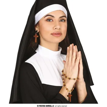 Karnevalový kostým GuircaŠperky pro jeptišku - set náušnice a růženec