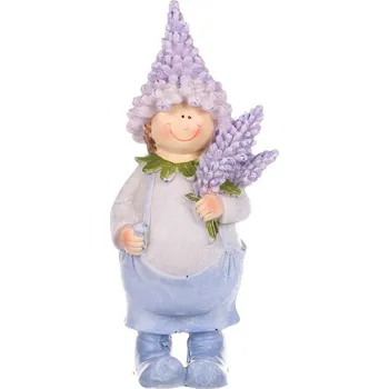 Dekorace levandulový panáček, 7 x 16 x 6 cm, polyresin, fialová