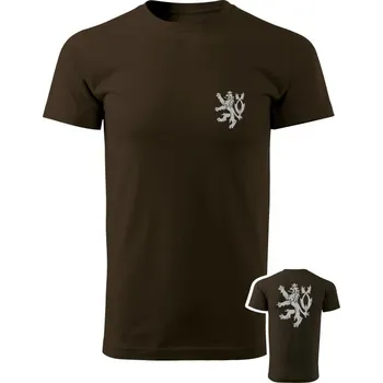 Pánské tričko Tričko Czech Double Lion - hnědá