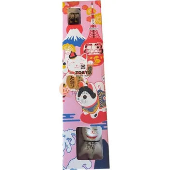 Sada nádobí TOKYO DESIGN Dárková sada hůlek a odpočívadlo Lucky Cat A