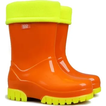 Dívčí holínky Demar Twister Lux Fluo C oranžové - Dětské gumáky 24 -25