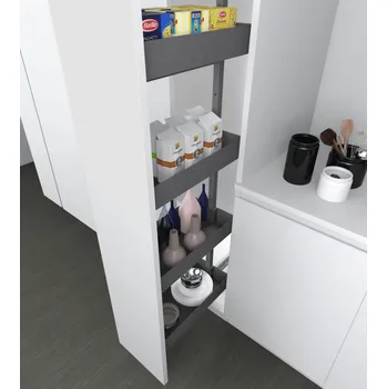 Kuchyňská skříňka Inoxa Industrie Potravinová skříň INOXA ELLITE 859AY / Titanium 400 mm 1835 - 2185 mm