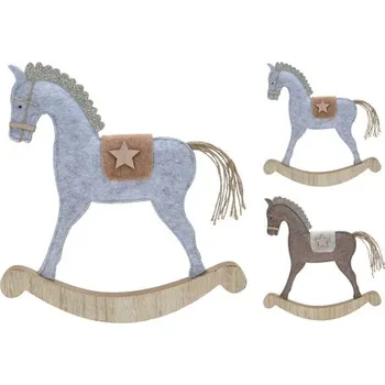 Vánoční dekorace Koopman International b.v. Dekorace - houpací koník stojící 30 cm /1ks 454122