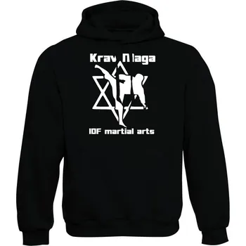 Pánská mikina Mikina s kapucí Krav Maga IDF martial arts - černá