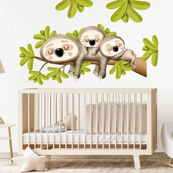 Samolepící dekorace Nálepky na zeď lenochodi na větvi| Plotbase s.r.o. 120x75cm