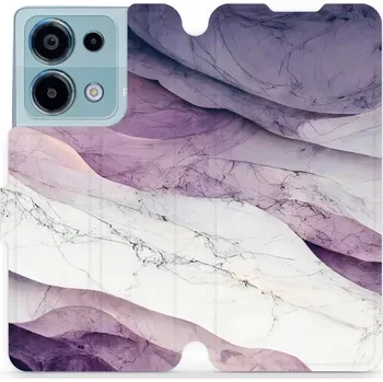 Pouzdro na mobilní telefon Flipové pouzdro Mobiwear - Xiaomi Redmi Note 13 Pro 4G / Poco M6 Pro 4G - VP31S Bílý a fialový mramor (Knížkové flip pouzdro, obal, kryt na mobil Xiaomi Redmi Note 13 Pro 4G / Poco M6 Pro 4G - VP31S Bílý a fialový mramor, materiál Umělá kůže + TPU - ochra