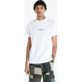 Pánské tričko Tričko FRED PERRY Embroidered T-Shirt White M