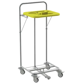 Odpadkový koš VK 120 - 1N vozík na třídění odpadu a prádla plast - VK - žlutý